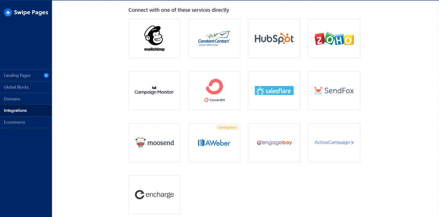 Swipe Pages integrations